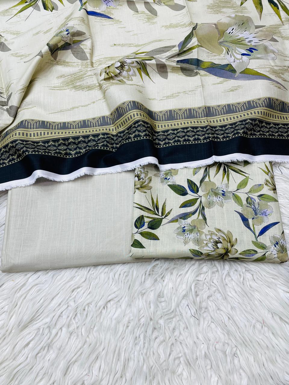 3 PC Slub Khaddar Suit Vol-0103