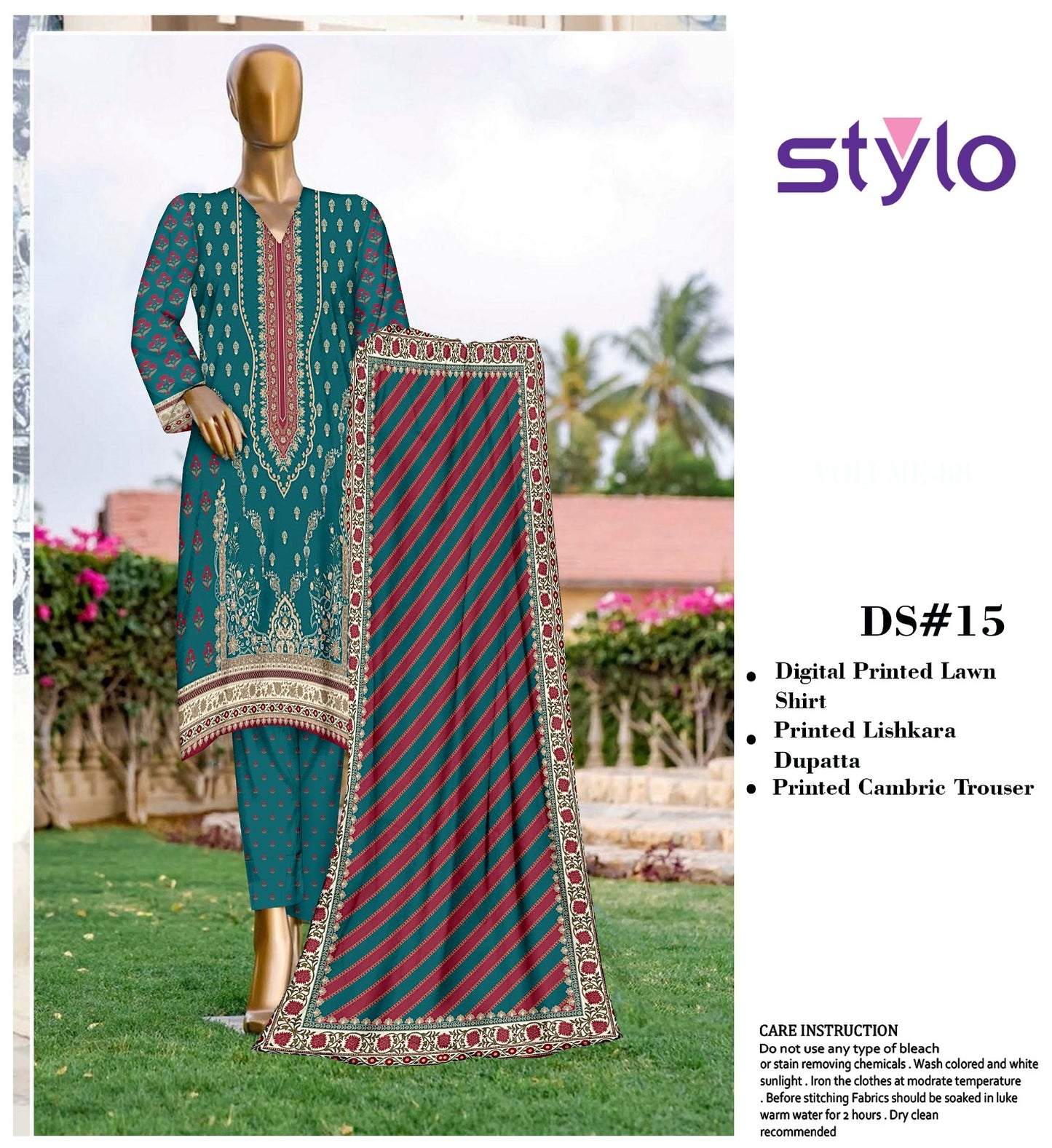 3Pc Stylo Lawn Prints #37008