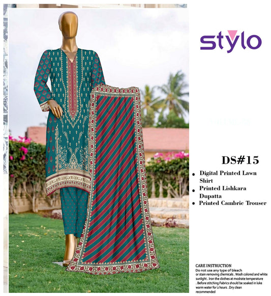 3Pc Stylo Lawn Prints #37008