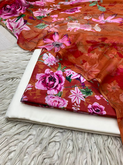 90x88 3Pc Premium Lawn Suit Vol-0020
