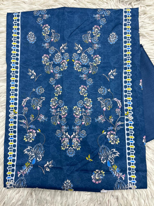 2Pc Bin Noor Fab Printed Lawn Dyed Trouser  Vol-40