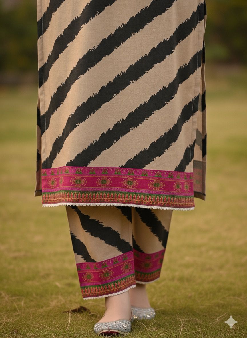 2 PC Cotton Allover Unstitched Suit Vol-1939