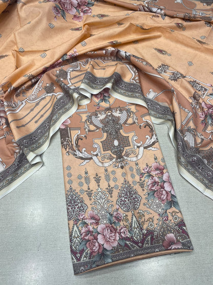 2Pc Dhanak Kameez & Dupatta Unstitched Suit 74