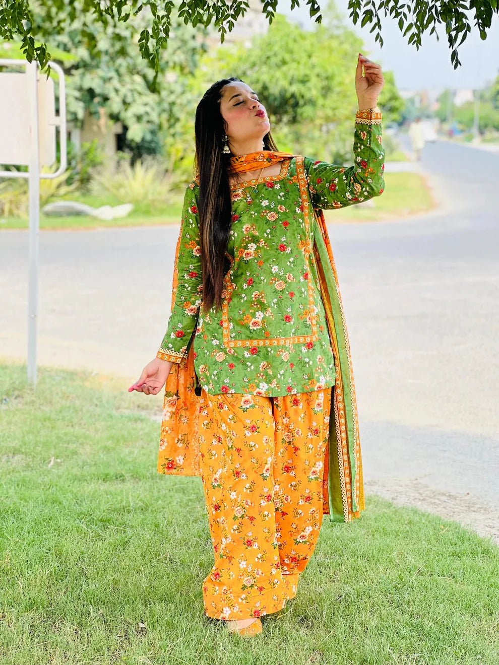 3Pc Supima Lawn Suit Vol-0011