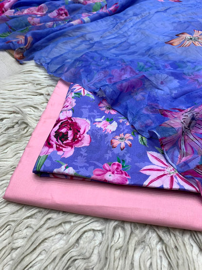 90x88 3Pc Premium Lawn Suit Vol-0020