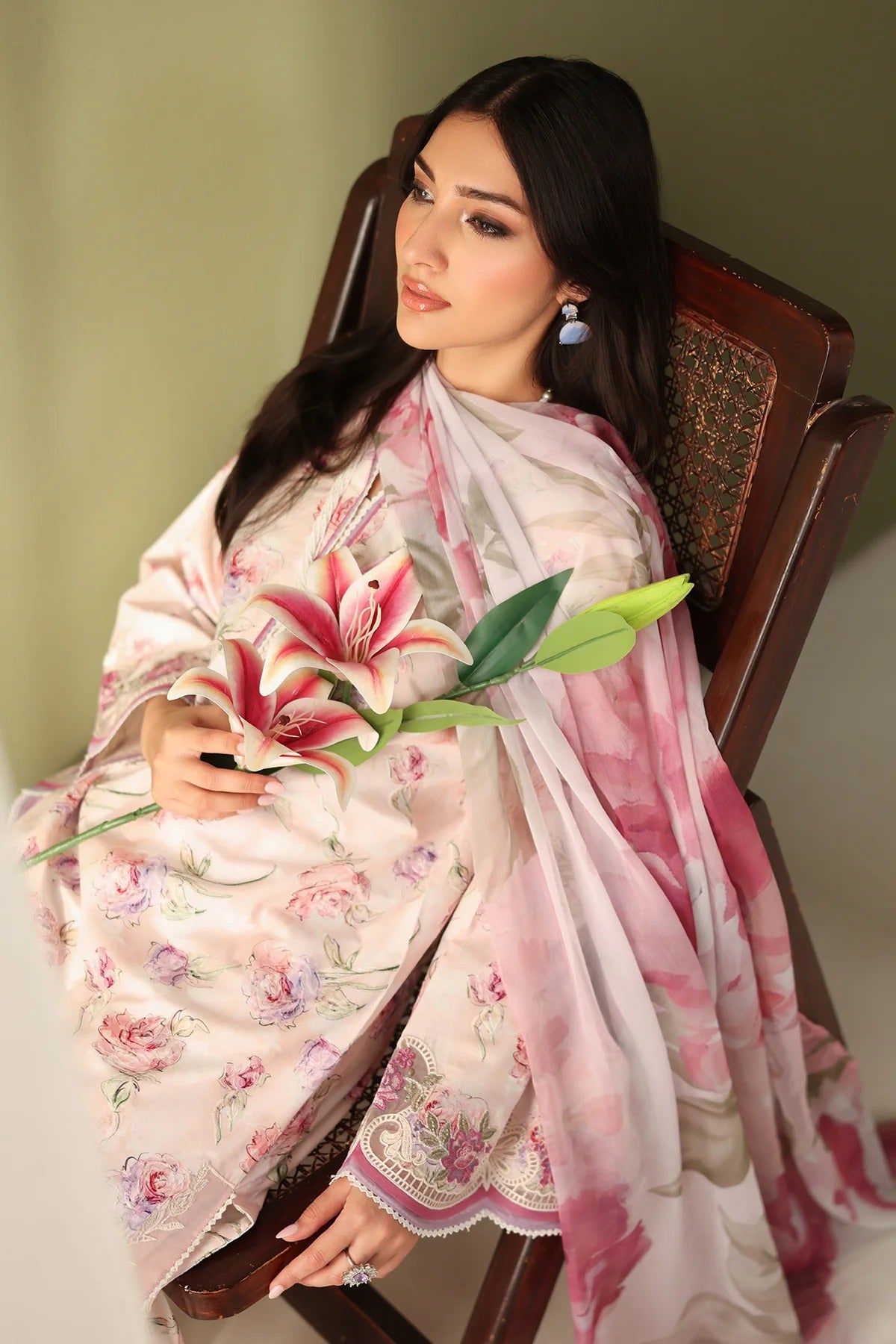 3Pc Supima Lawn Unstitched Suit 0693