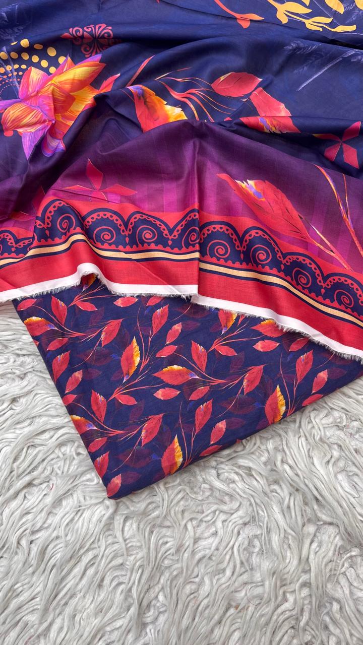 3Pc Supima Lawn Suit Vol-0011