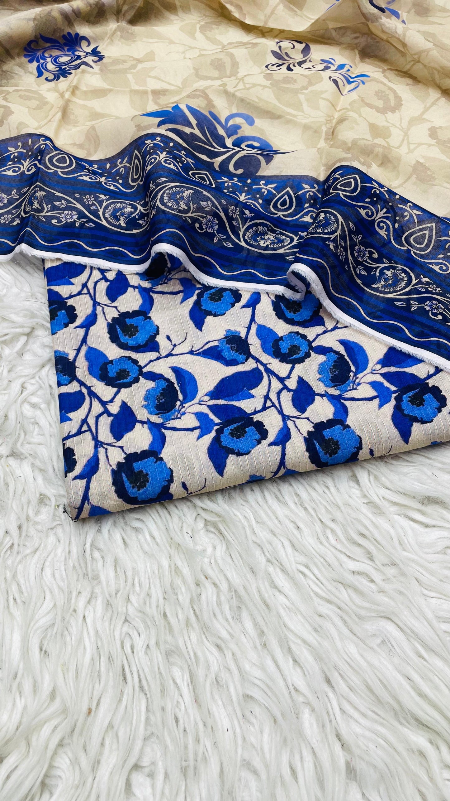 3Pc Sapphire Bana Dora Lawn Suit Vol-0119