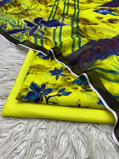 3Pc Al Karam Chamki Lawn Digital Printed Suit Vol-498