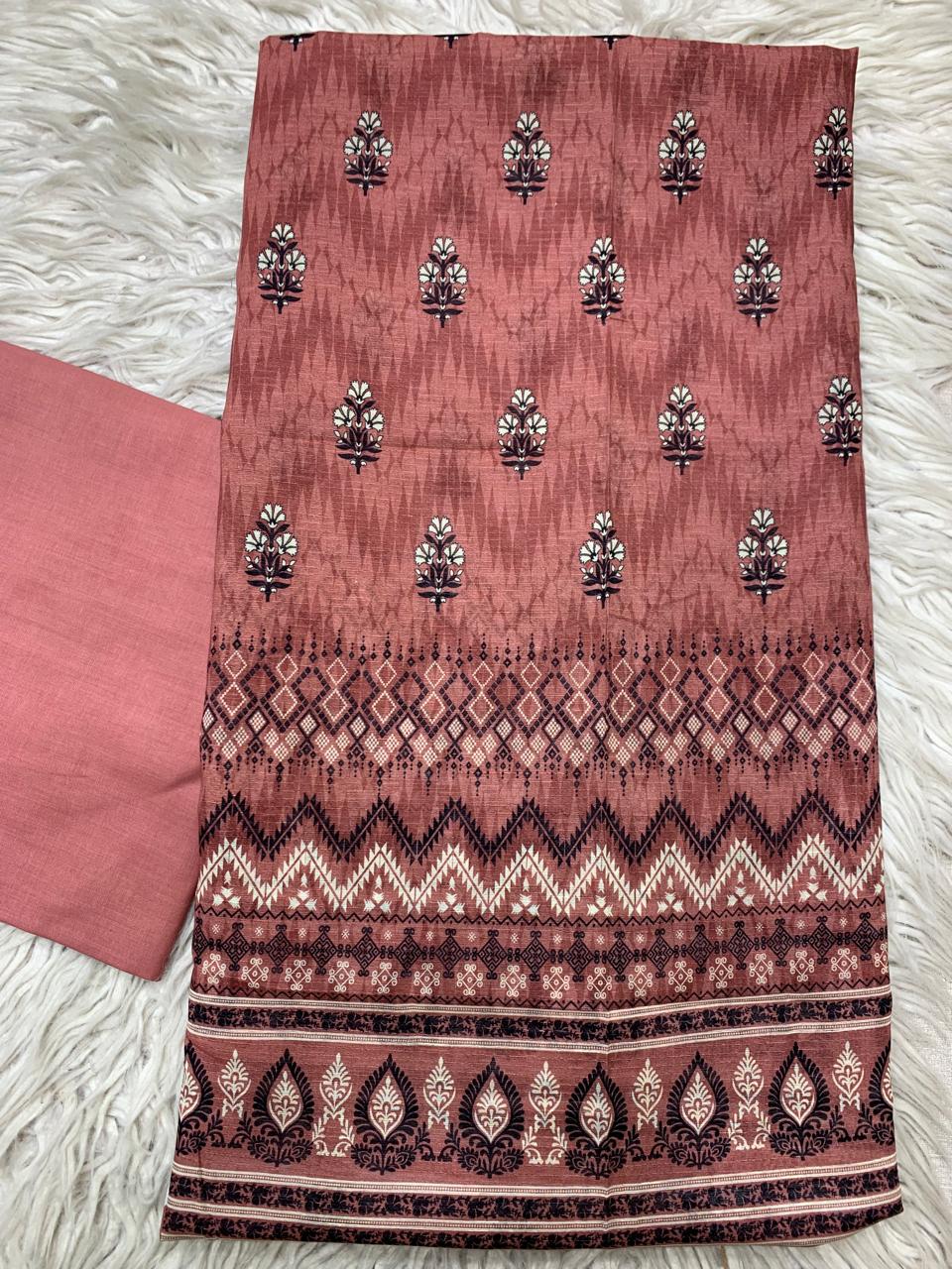 2pc Sapphire Lawn Bana Dora Kameez & Dyed Trouser Suit Vol-0184