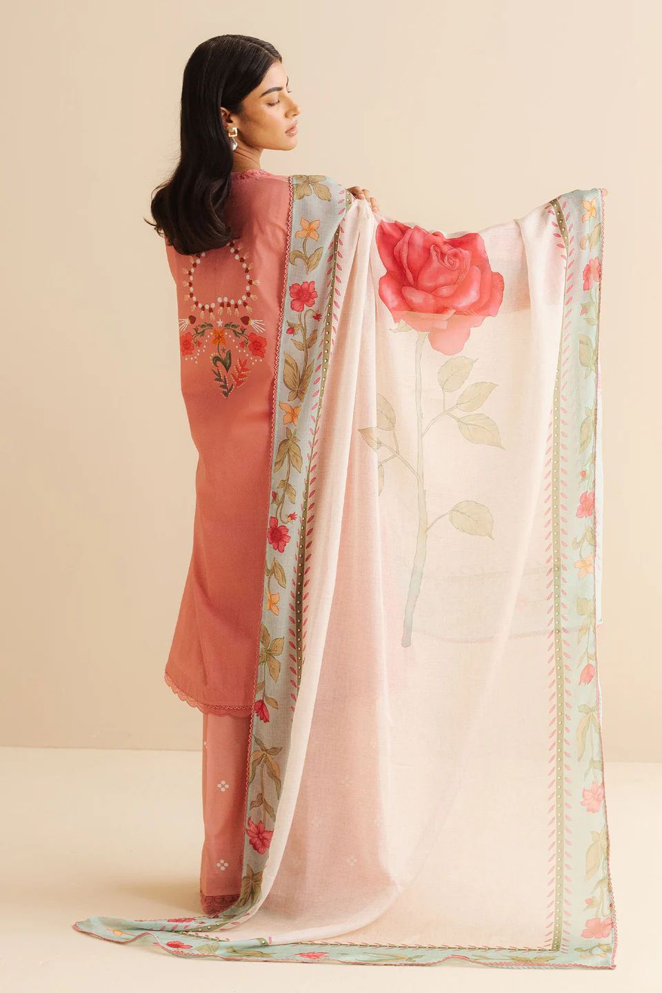 2 Piece Supima Lawn Kameez & Dupatta 39855