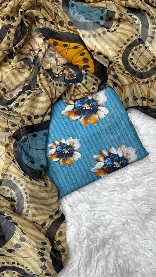 3Pc Nino Lawn with Chiffon Dupatta - #38296