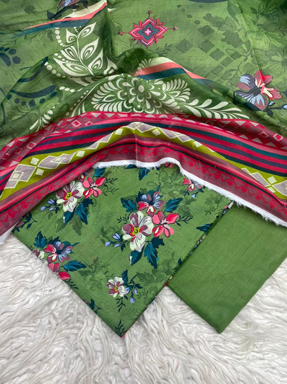 3Pc Lawn Digital Printed Unstitched Suit 15