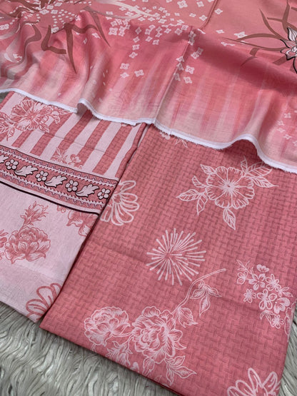 2Pc Supima Lawn Kameez & Duppata Printed Suit  Vol-3213