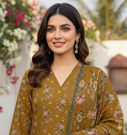 3Pc Stylo Lawn Allover Printed Vol-0011
