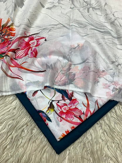 90x88 3Pc Premium Lawn Suit Vol-0020