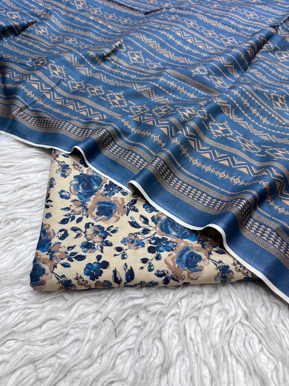 3Pc Crystal Linen Allover Suit Vol-0121