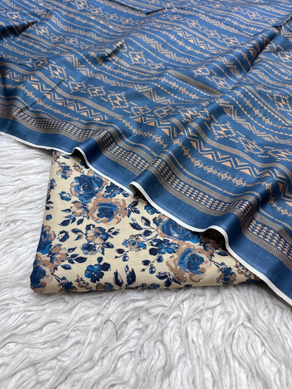 3Pc Crystal Linen Allover Suit Vol-0121