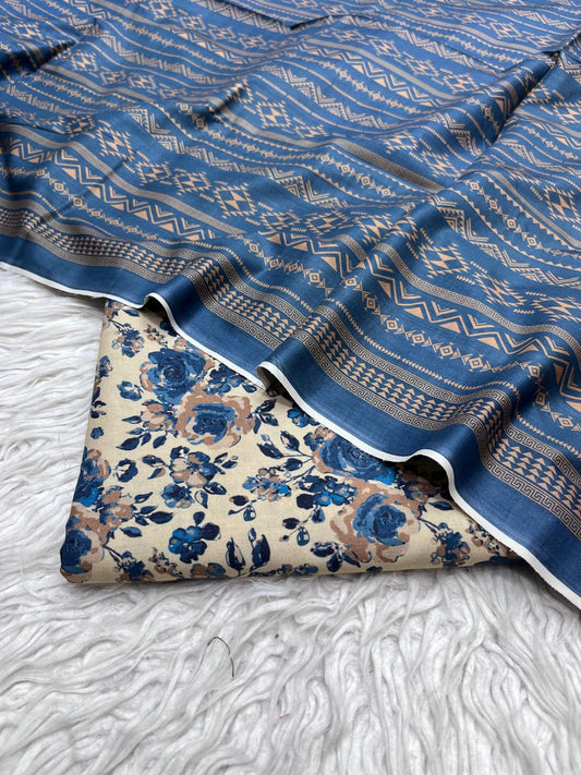 3Pc Crystal Linen Allover Suit Vol-0121