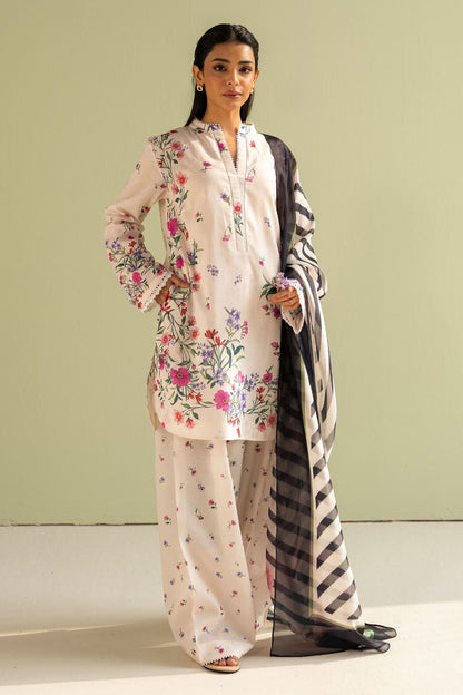 3 Peice Supima B Lawn - Ivory