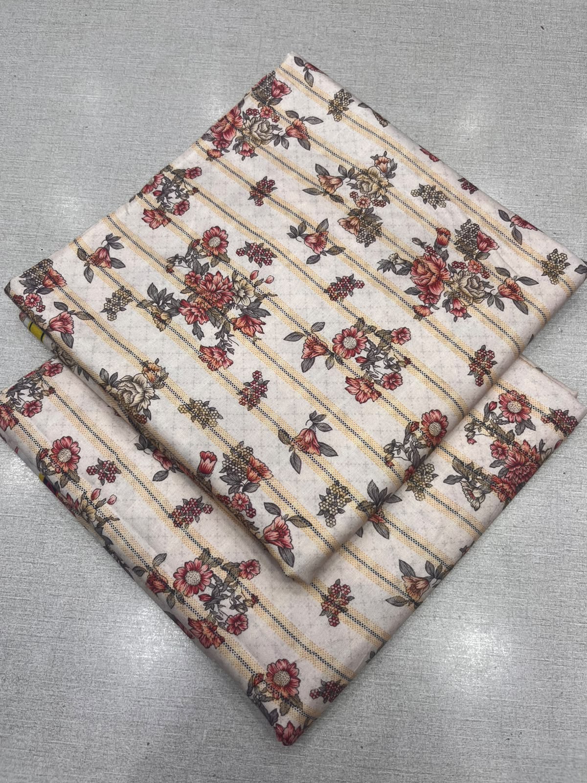 2Pc Zari Linen Same Printed Unstitched Suit 296