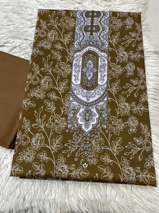 2Pc Bin Noor Fab Lawn Kameez & Dyed Trouser Suit 50