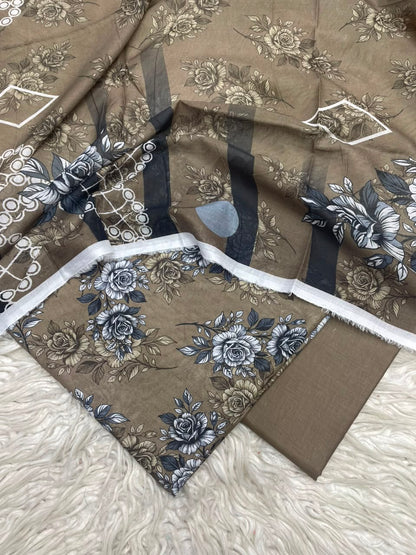 3Pc Lawn Digital Printed Unstitched Suit 15