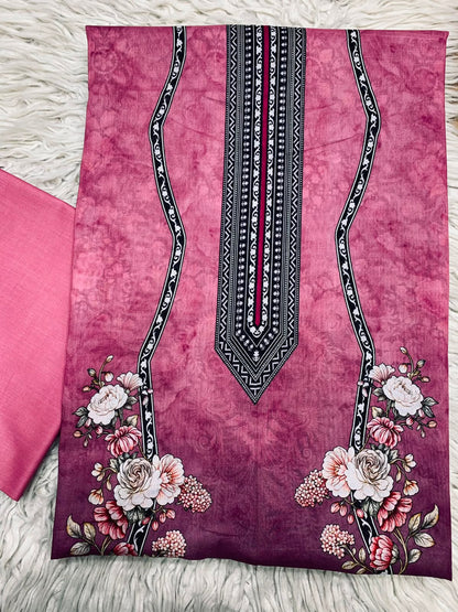2Pc Printed Lawn Unstitched Suit 68
