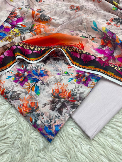 3Pc Zobia Lawn Unstitched Suit 29