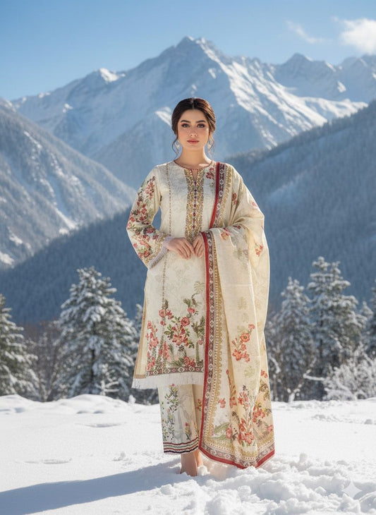 NOURA 3 PC UNSTITCHED SUIT VOL-0080