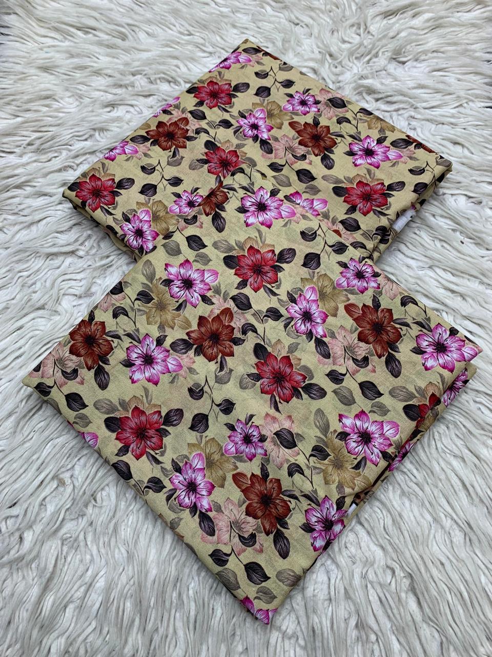 2Pc Lawn Allover Digital Printed Unstitched Suit Vol-0154