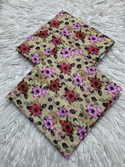 2Pc Lawn Allover Digital Printed Unstitched Suit Vol-0154