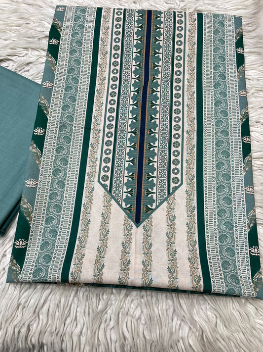 2Pc Bin Noor Fab Lawn Kameez & Dyed Trouser Suit Vol-63