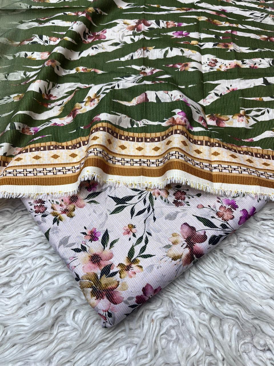 3Pc Chamki Khaddar Allover Unstitched Suit Vol-0136