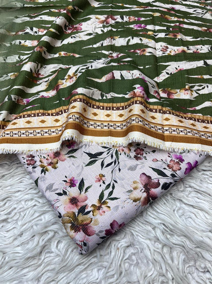 3Pc Chamki Khaddar Allover Unstitched Suit Vol-0136