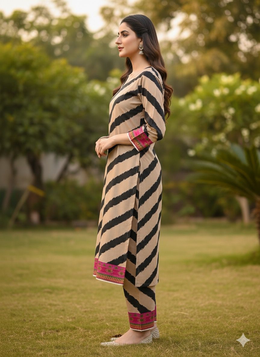 2 PC Cotton Allover Unstitched Suit Vol-1939