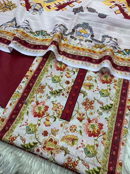 Lawn 3Pc Bin Noor Fab Printed Suit Vol-39