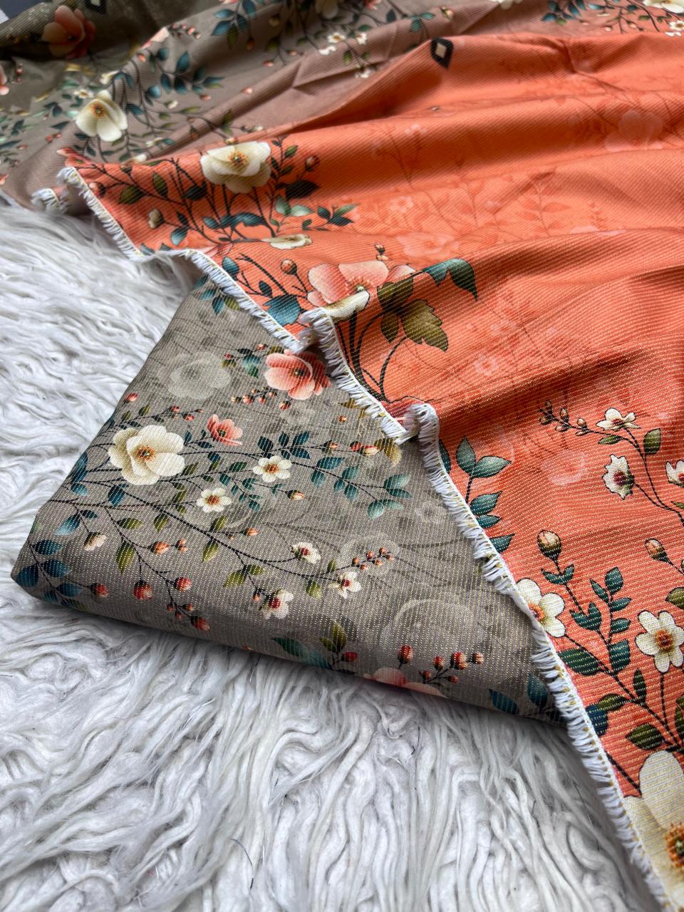 3Pc Chamki Khaddar Allover Unstitched Suit Vol-0136