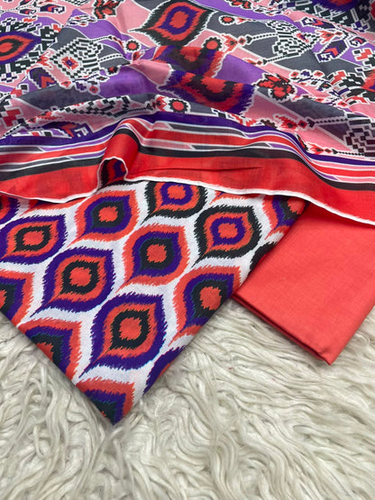 3Pc Lawn Digital Printed Unstitched Suit 15