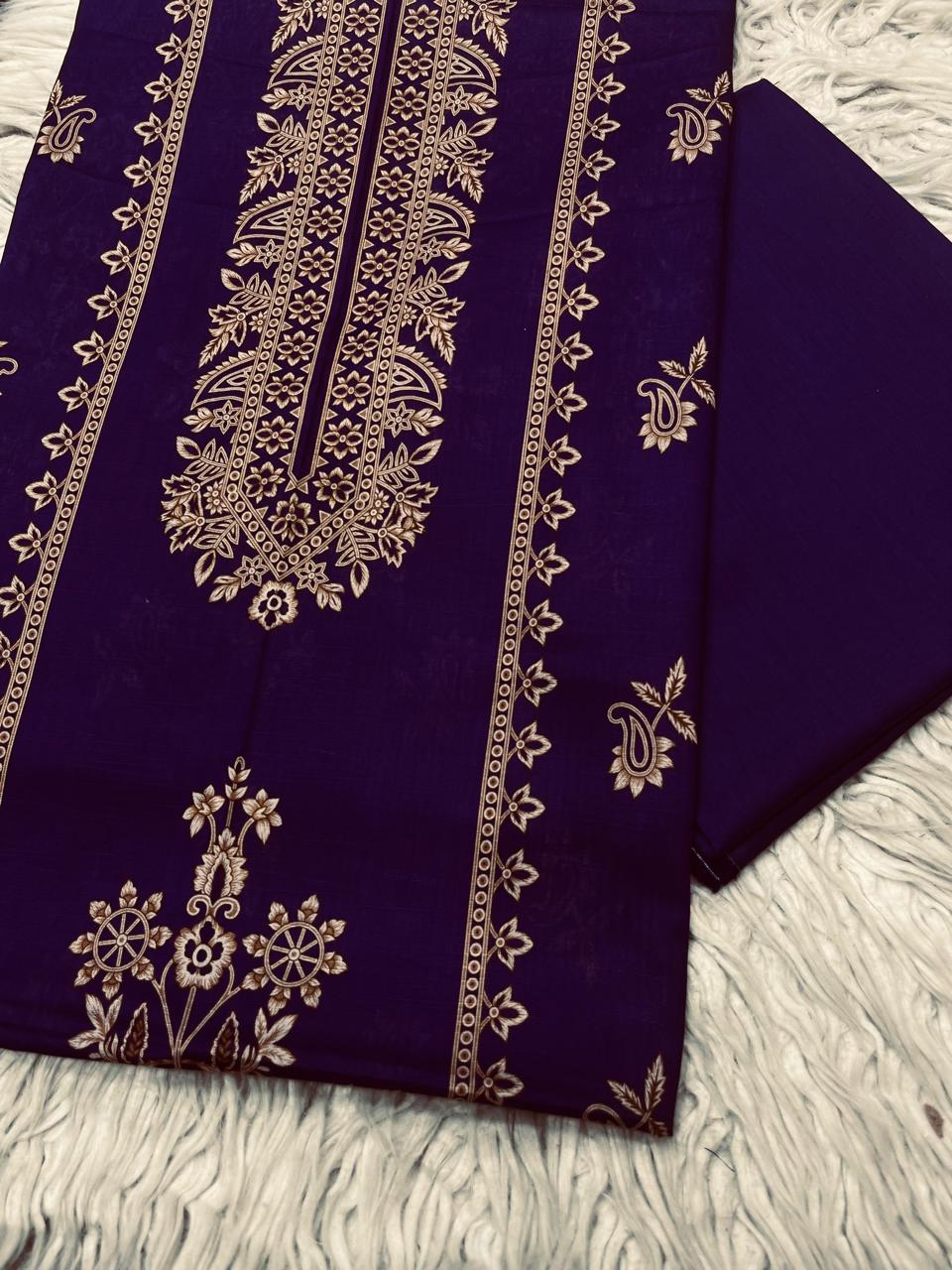 2Pc Lawn Kameez & Dyed Trouser Suit Vol-35