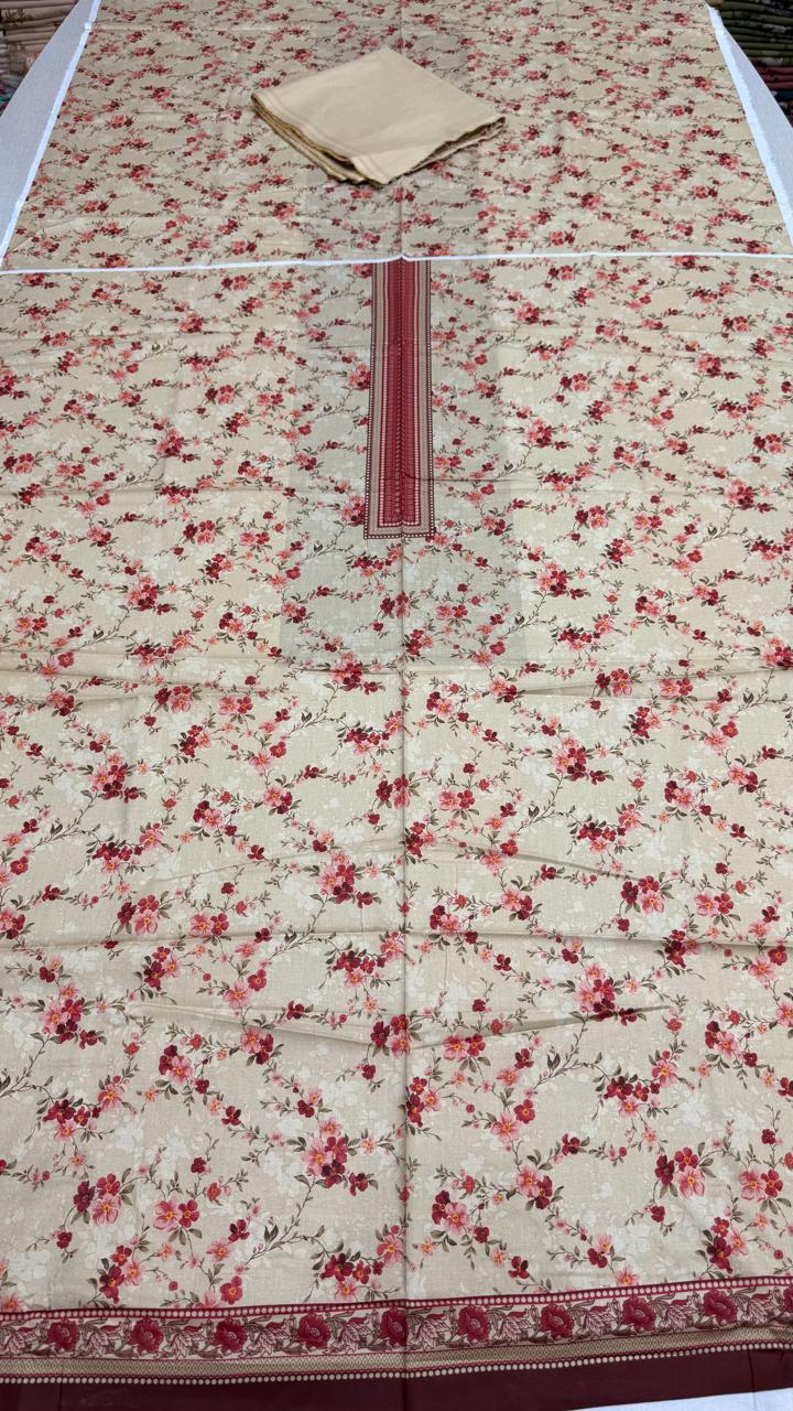2 Peice Lawn Unstitched Suit Vol-004