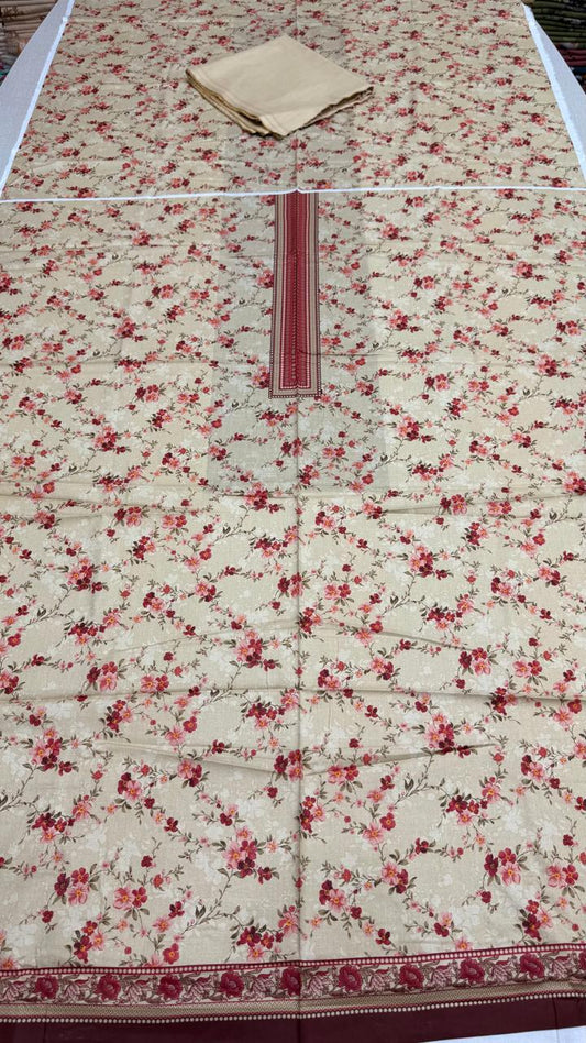 2 Peice Lawn Unstitched Suit 0032
