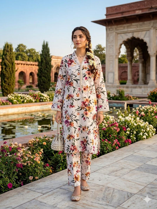 Gul Ahmad 2Pc Lawn Bana Dora Suit 495