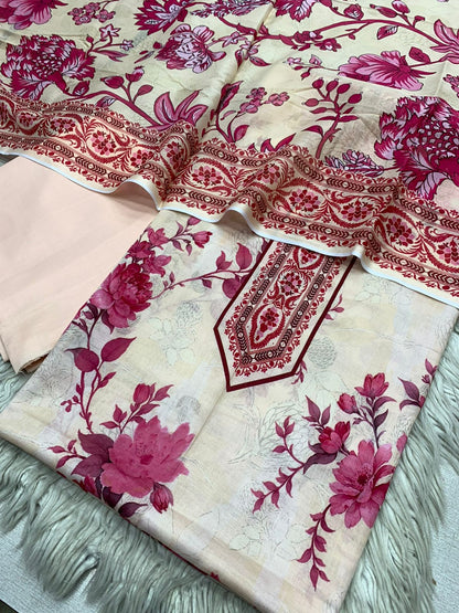 2Pc Lawn Kameez & Trouser Unstitched Suit 0202