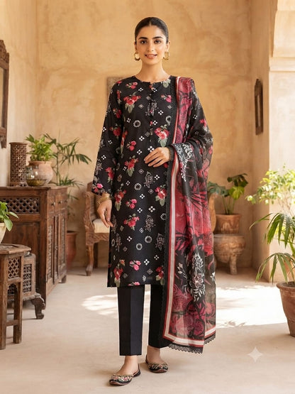 3Pc Sapphire Lawn Digital Printed Unstitched Suit 0210