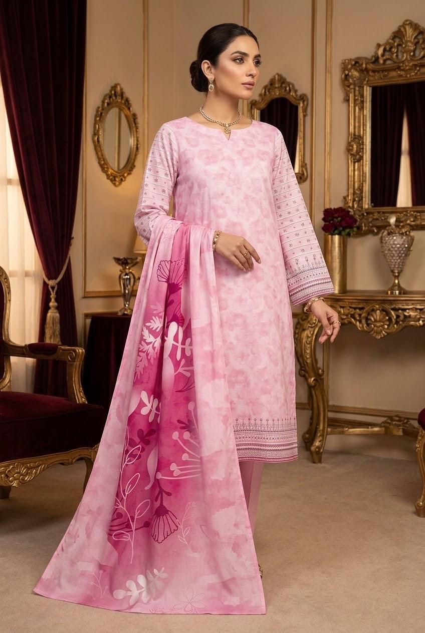 3Pc Digital Printed Karandi Unstitched Suit 584