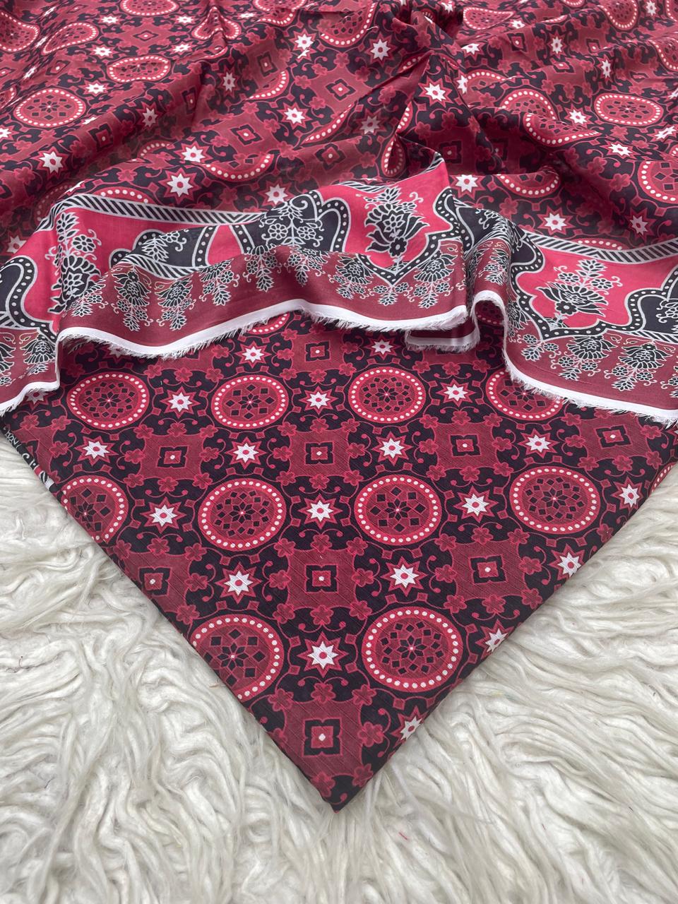 2Pc Stylo Lawn Kameez & Dupatta Printed Suit 02