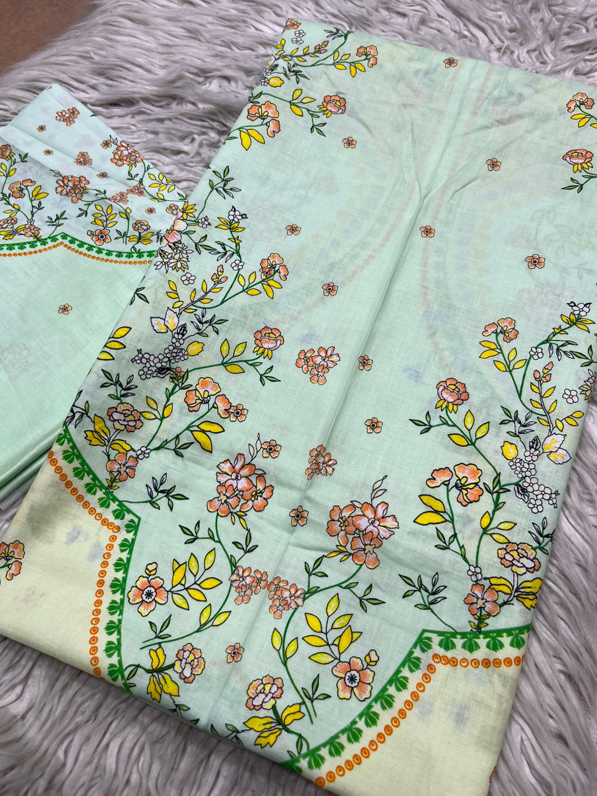 2Pc Supima Lawn Kameez & Trouser Printed Suit  Vol-02