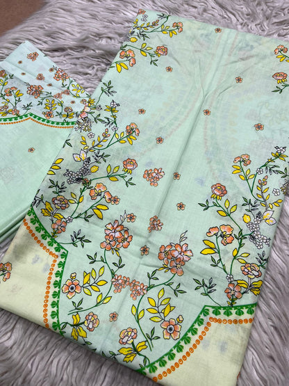 2Pc Supima Lawn Kameez & Trouser Printed Suit  Vol-02