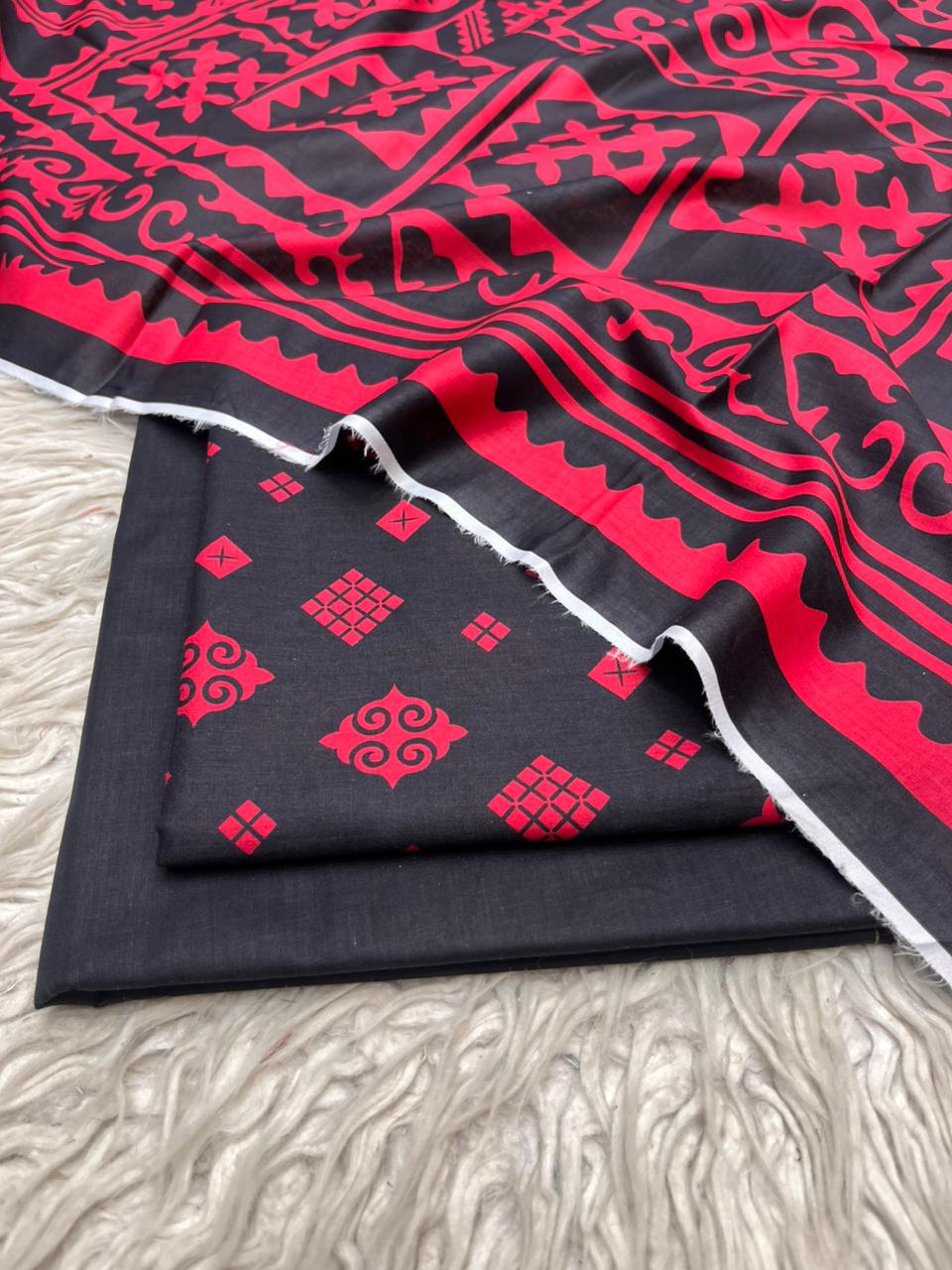 3Pc  Maria.B Lawn Digital Printed Unstitched Suit Vol-0221